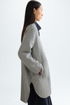 Chequered wool reversible coat