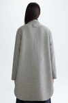 Chequered wool reversible coat