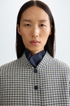 Chequered wool reversible coat