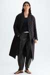 Cube-quilted technical fabric reversible coat