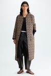 Cube-quilted technical fabric reversible coat