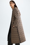 Cube-quilted technical fabric reversible coat