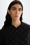 Cube-quilted technical fabric reversible coat