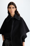 Double-faced wool oversize cape