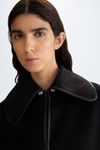 Double-faced wool oversize cape