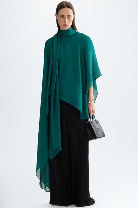 CHIFFON ASYMMETRIC CAPE