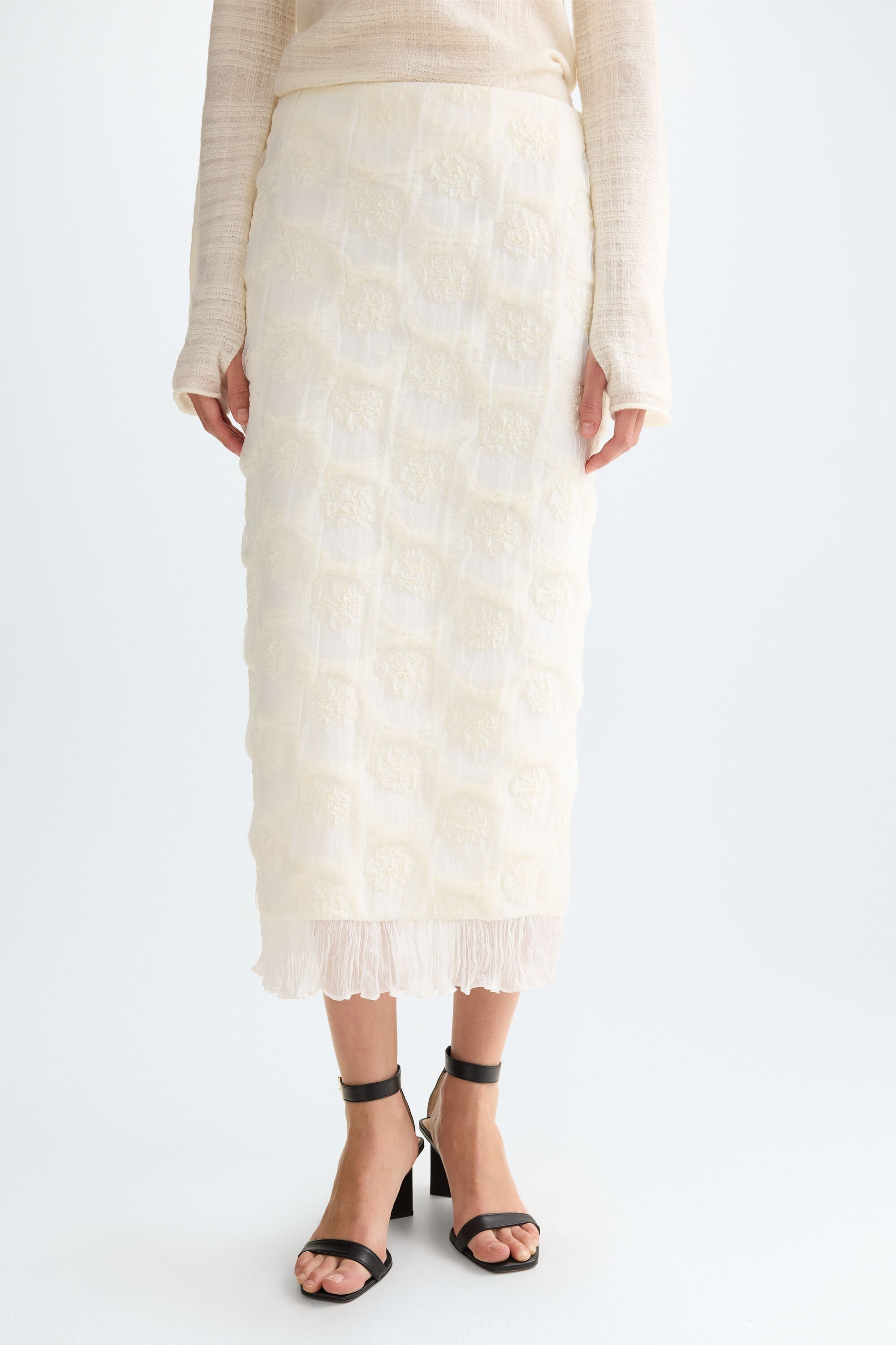 Fitted fantasy midi skirt
