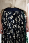 Print twill pleated skirt