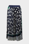 Print twill pleated skirt