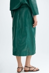 Faux-leather straight-fit midi skirt