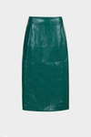 Faux-leather straight-fit midi skirt