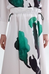 Print poplin long skirt