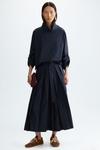 Technical cotton midi culottes
