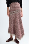 Woven A-line asymmetric skirt