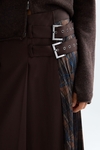 A-line asymmetrical pleated skirt with Cala pattern