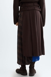 A-line asymmetrical pleated skirt with Cala pattern