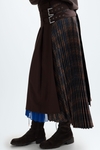 A-line asymmetrical pleated skirt with Cala pattern
