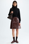 Faux leather short skirt