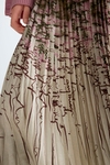 Lettering print twill pleated skirt