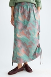 Print taffeta midi skirt