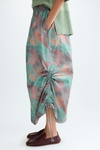 Print taffeta midi skirt