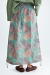 Print taffeta midi skirt