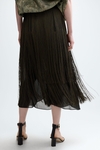 Obi fringed georgette midi skirt