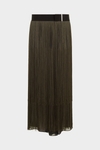 Obi fringed georgette midi skirt