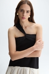 Stretch-knit taffeta multi-position skirt