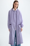 Hooded nylon oversize trench coat
