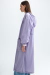 Hooded nylon oversize trench coat