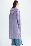 Hooded nylon oversize trench coat