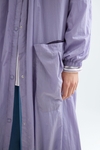 Hooded nylon oversize trench coat