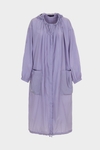 Hooded nylon oversize trench coat