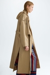 Hooded nylon oversize trench coat