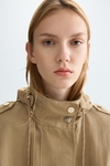 Hooded nylon oversize trench coat