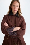 Straight-fit technical cotton quilted trench coat