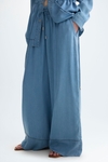 Denim-effect tencel wide-leg trousers