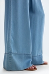 Denim-effect tencel wide-leg trousers