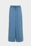 Denim-effect tencel wide-leg trousers