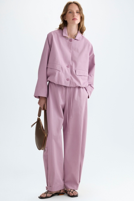 COTTON BALLOON-FIT TROUSERS