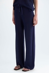 Cotton full cardigan stitch straight-leg trousers