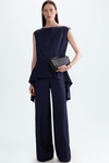 Linen wide-leg trousers