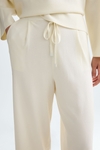 Warm stretch knit wide-leg trousers