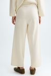 Warm stretch knit wide-leg trousers