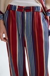 Striped print twill pyjama-style trousers