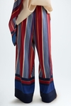 Striped print twill pyjama-style trousers