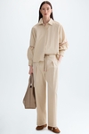 Technical cotton straight-leg trousers