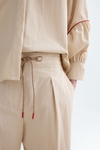 Technical cotton straight-leg trousers