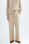 Technical cotton straight-leg trousers